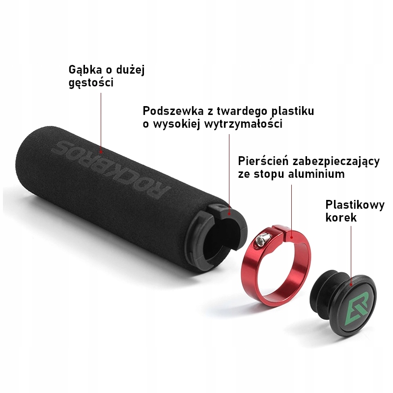 RĄCZKI ROWEROWE GRIPY NA ROWER Uchwyty na kierownice MIĘKKIE Gąbka ROCKBROS Waga produktu z opakowaniem jednostkowym 1 kg