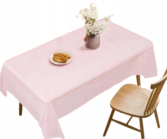 OBRUS FOLIOWY JEDNORAZOWY RÓŻOWY DUŻY 137X274 Długość 247 cm