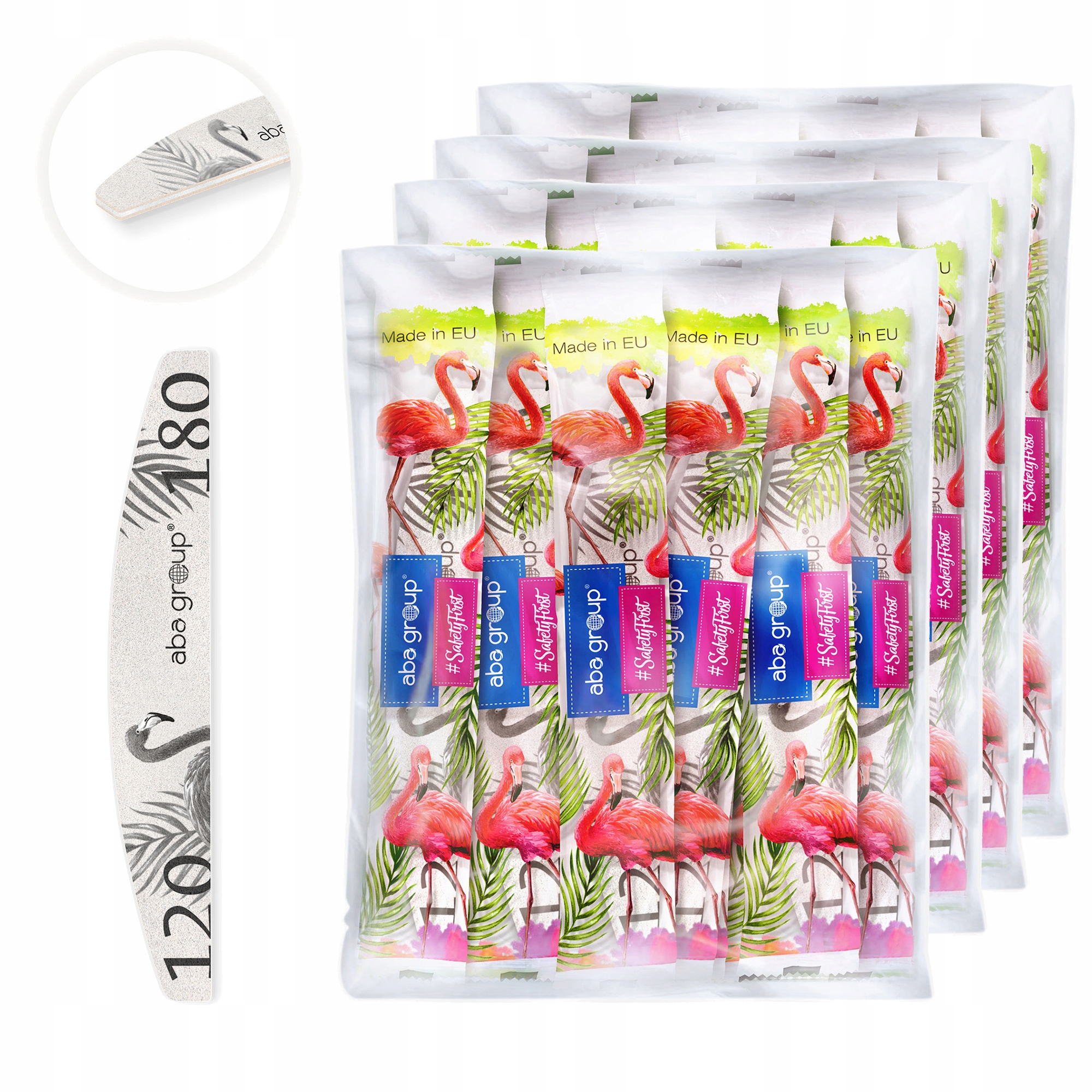 pilník na nehty 120/180 ve fólii Half-moon Slim Aba Group 100 kusů