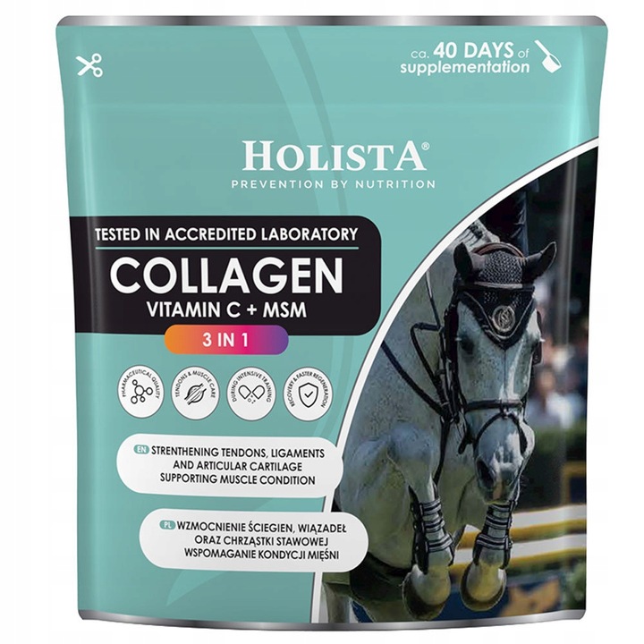 Holista Equine Collagen 3w1 Kolagen dla Koni Kuców na Ścięgna Stawy 600g