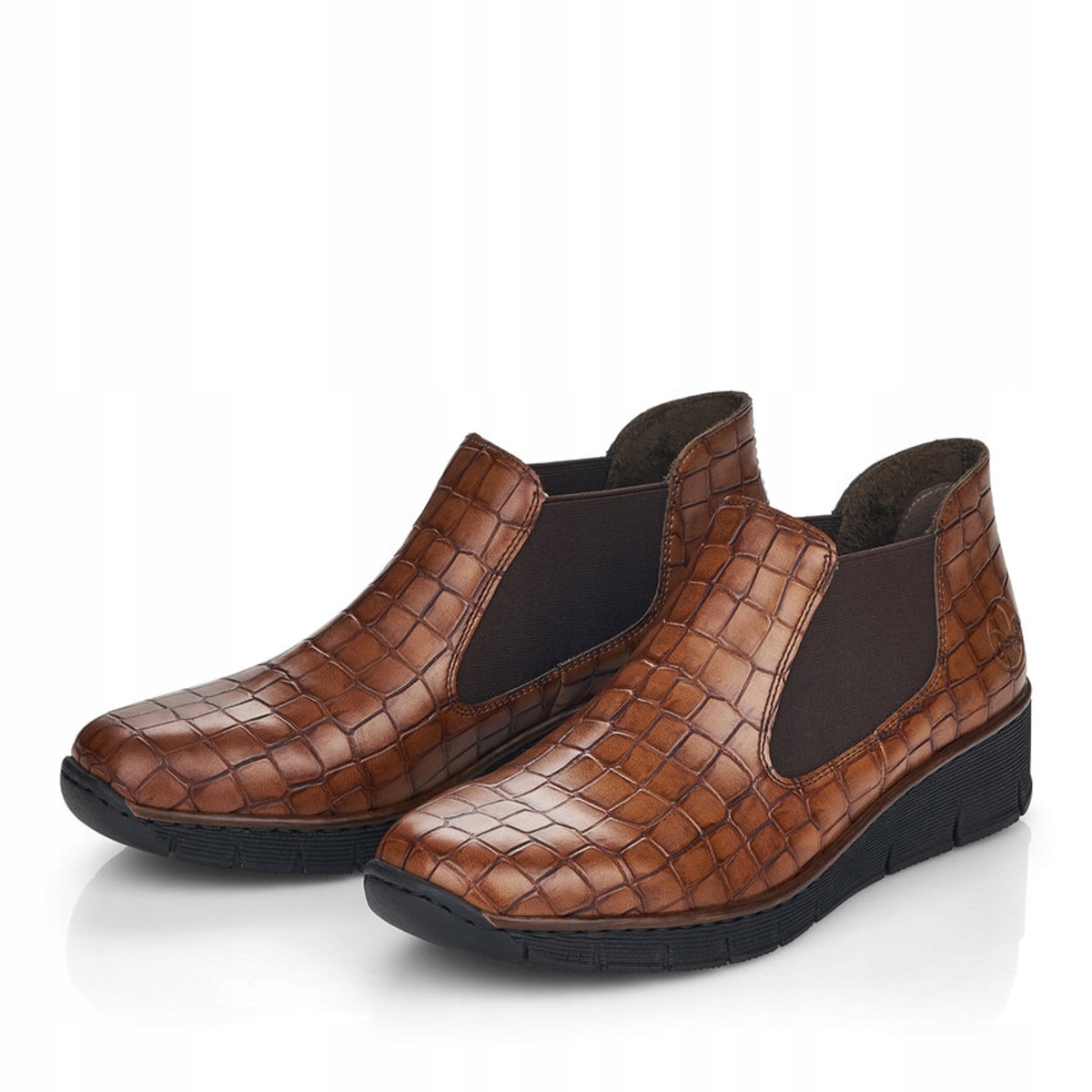 RIEKER brązowe buty, botki damskie 53790