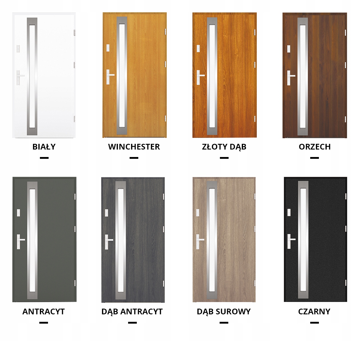 Drzwi zewnętrzne stalowe 90/77 DĄB ANTRACYT REFLEX Sposób otwierania na zewnątrz