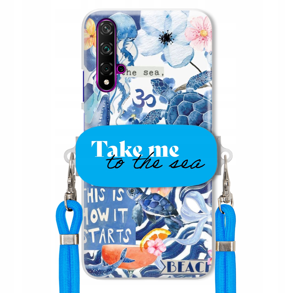 Puzdro pre Huawei Nova 5 Premium Vodítko Modrá Držiak Take Me To The Sea