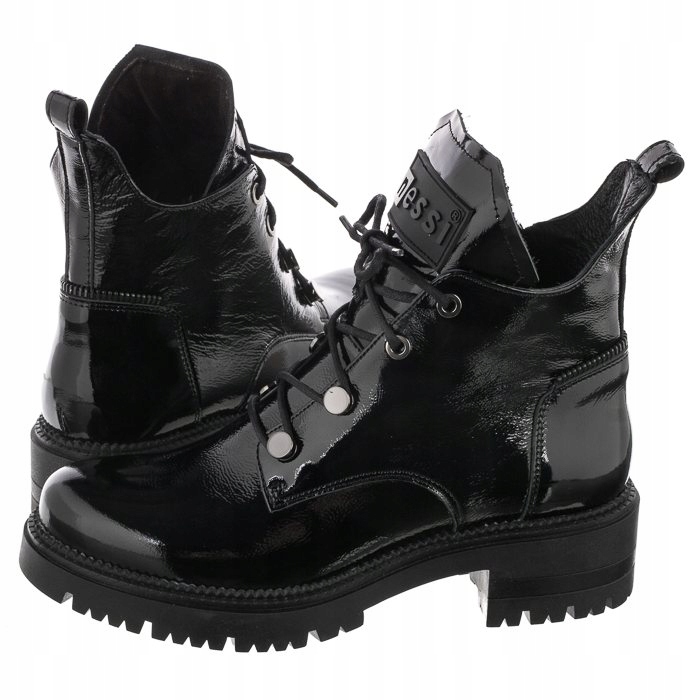 

Buty Damskie Botki Nessi Czarne Lakierowane 20748