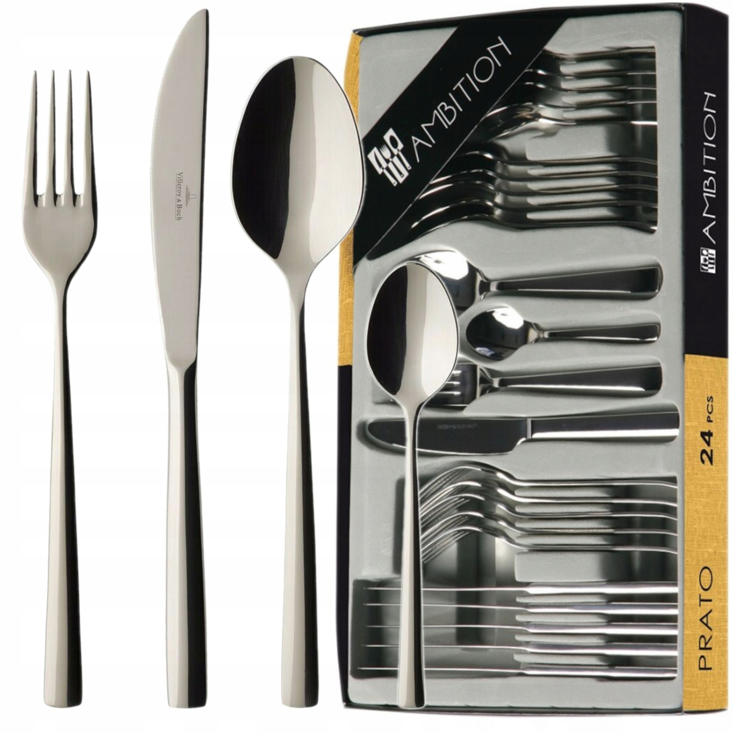 Ambition Prato Sztućce Komplet 6 Osób 24el Pudełko Połysk