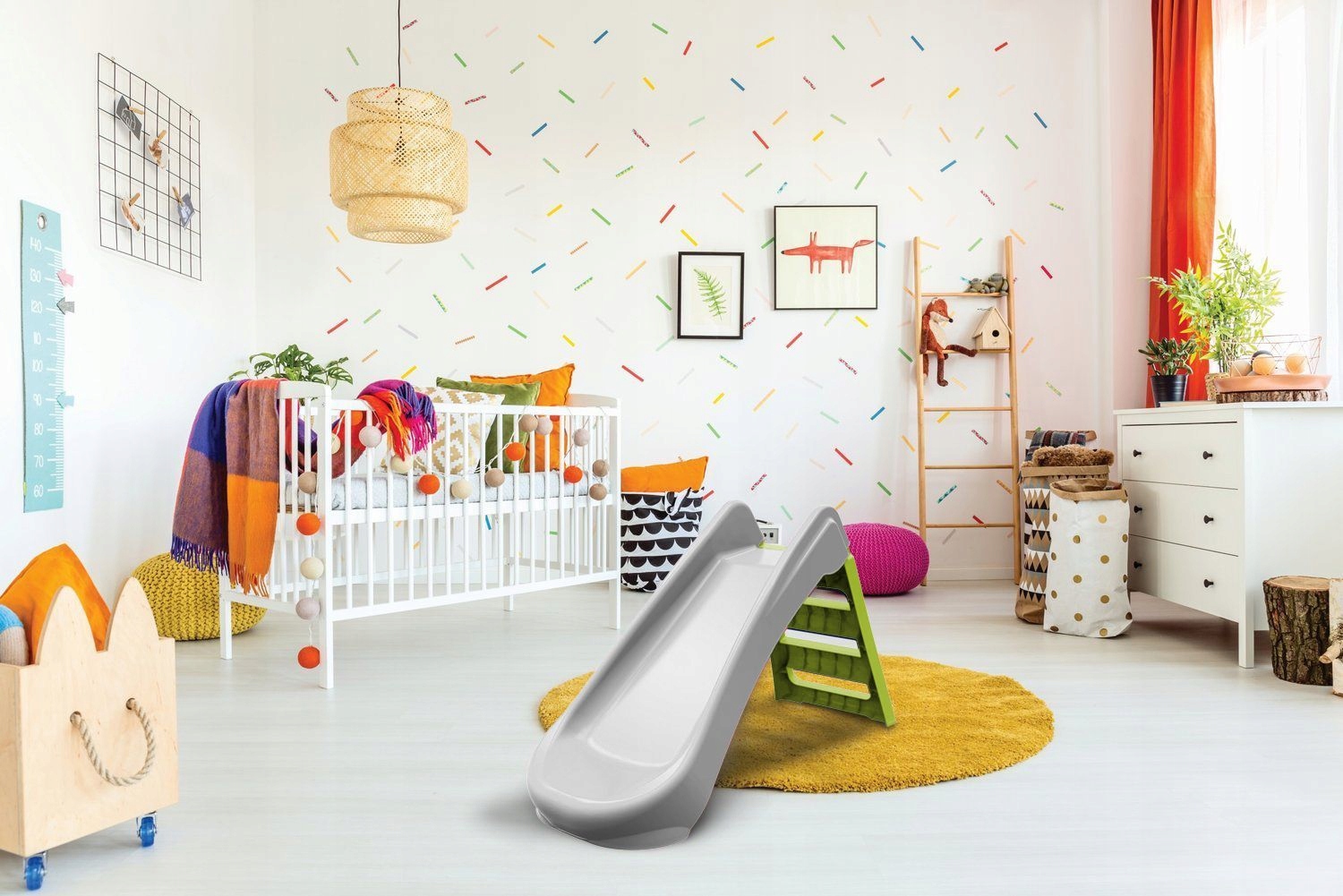 ZJEŻDŻALNIA dla dzieci SKŁADANA OGRODOWA Stabilna ŚLIZG 130CM SZARA PalPlay Kod producenta M718