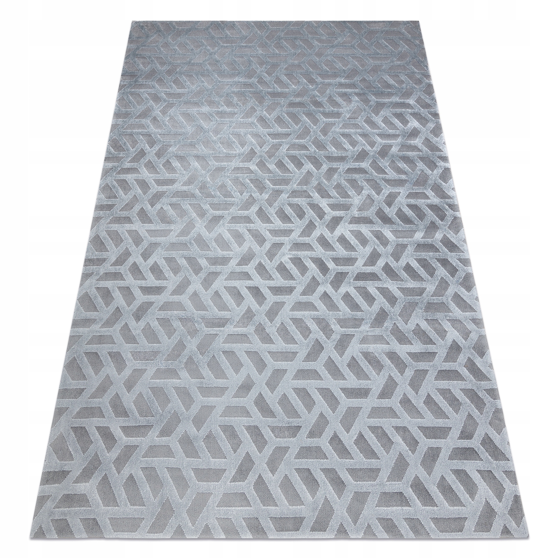 Dywan Geometryczny szary ekskluzywny strukturalny Akryl Salon 192x290 cm