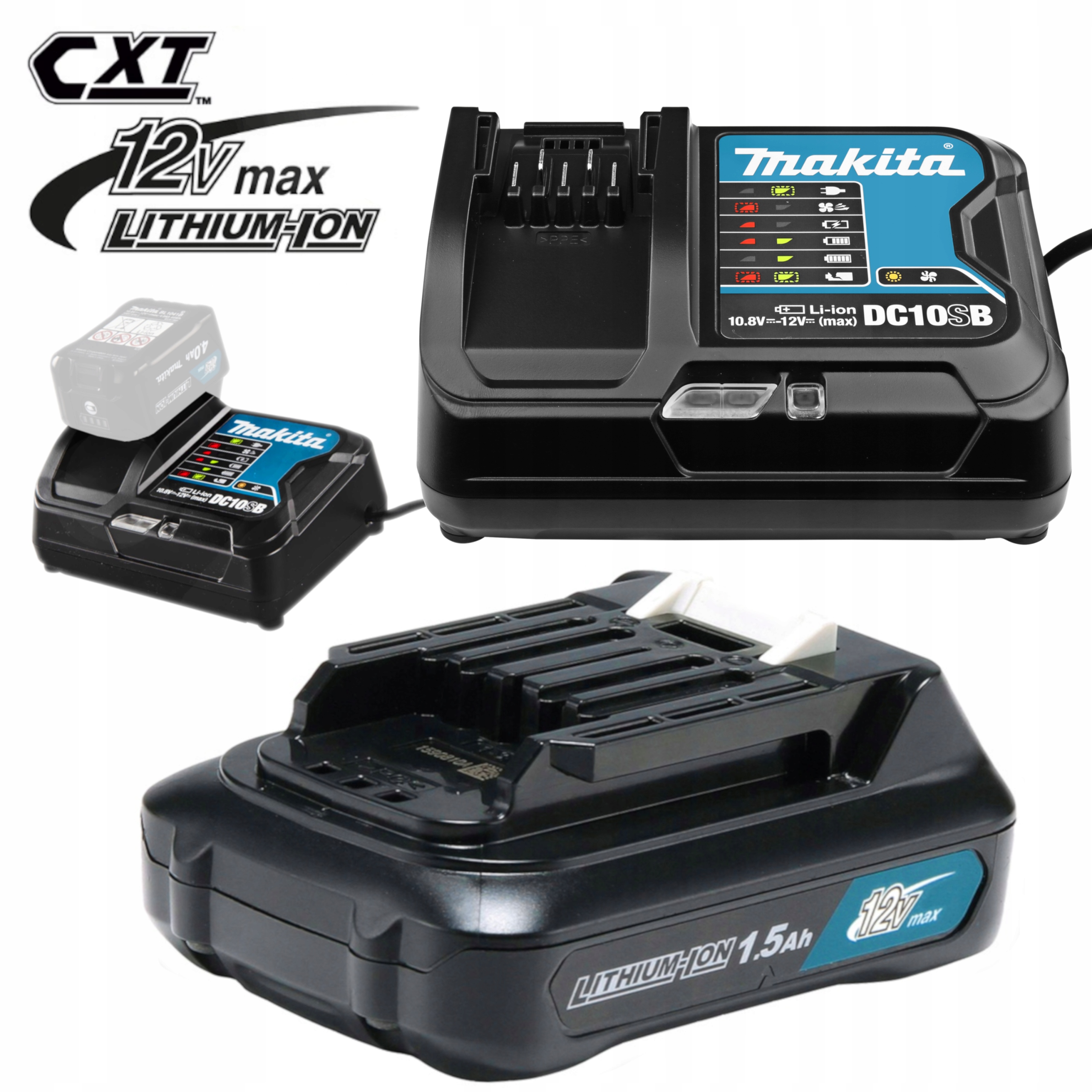 Makita Zestaw Zasilający Ładowarka akumulator 12V Cxt DC10SB 1xBL1016B 1,5