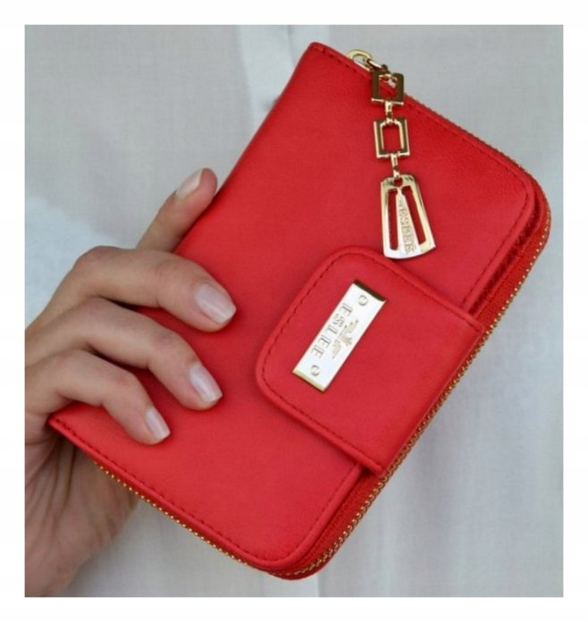 PORTFEL DAMSKI PODWÓJNY NA ZAMEK Wielkość średni