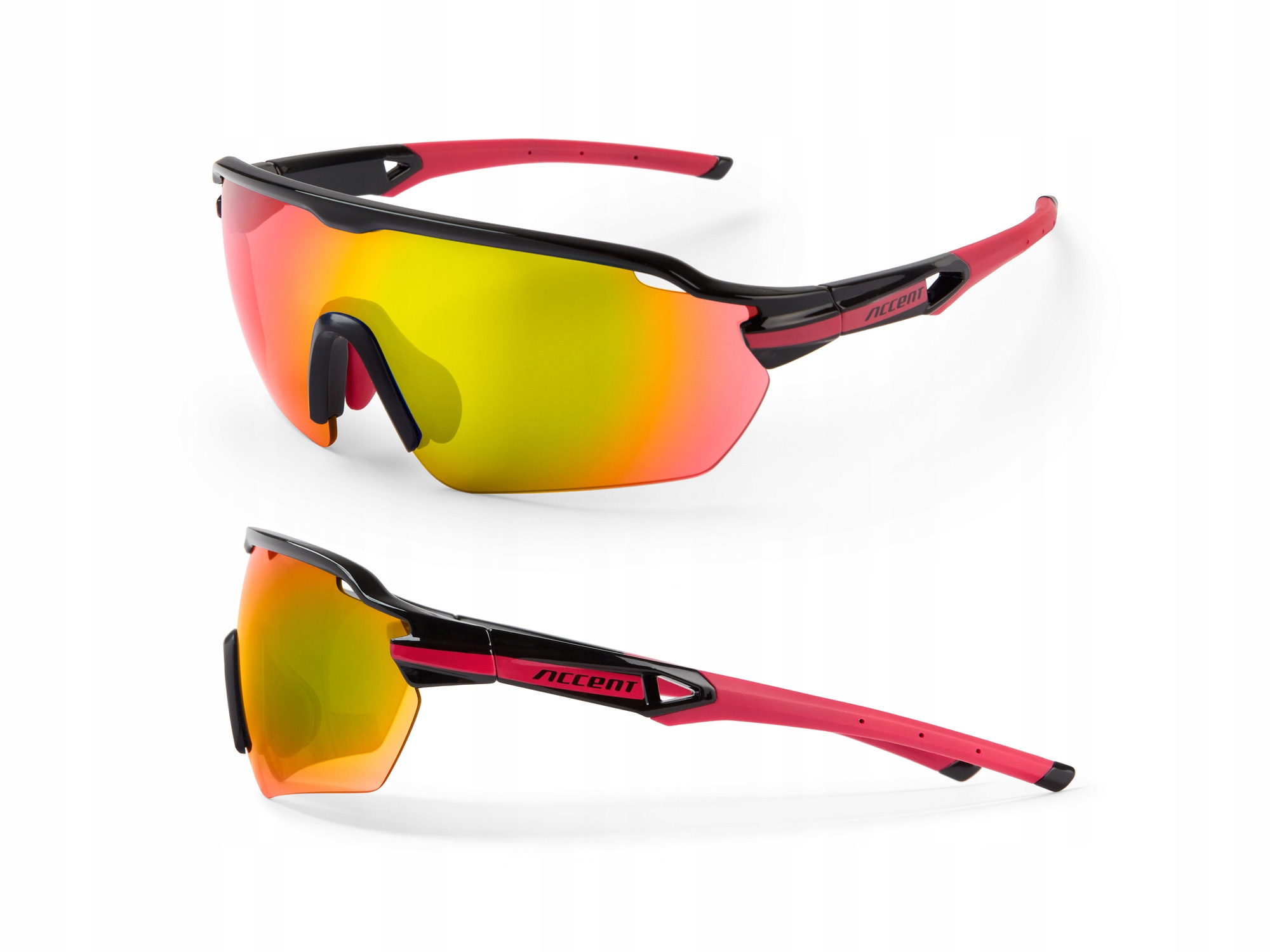Accent Okulary rowerowe Reflex czarno-różowe