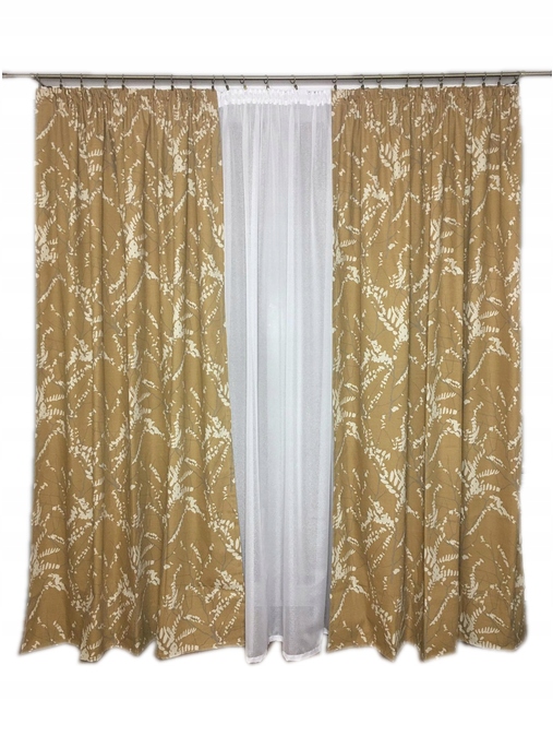 

Zasłona gotowa z taśmą Liście szer.145x210