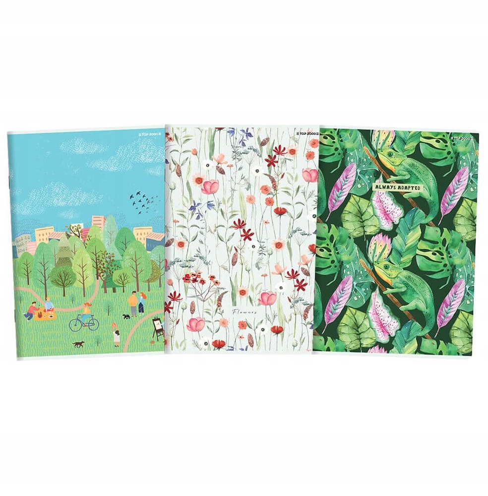 

3 X Zeszyt Top 2000 A4 32 Kartki, Kratka +margines