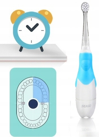 SEAGO SG-513 Elektryczna Szczoteczka Dla Dzieci LED Timer IPX7 Niebieska — miniatura 16