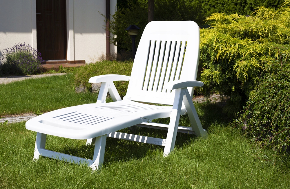 LEŻAK BASENOWY BIAŁY ROZKŁADANY LEŻAKI OGRODOWE Marka lazur