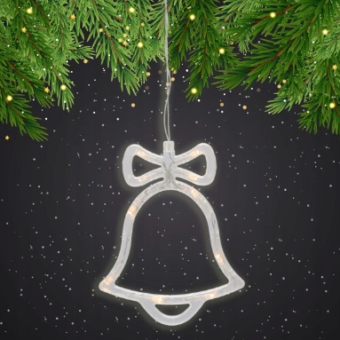 Ozdoba okienna DZWONEK LED CIEPŁE ŚWIATŁO