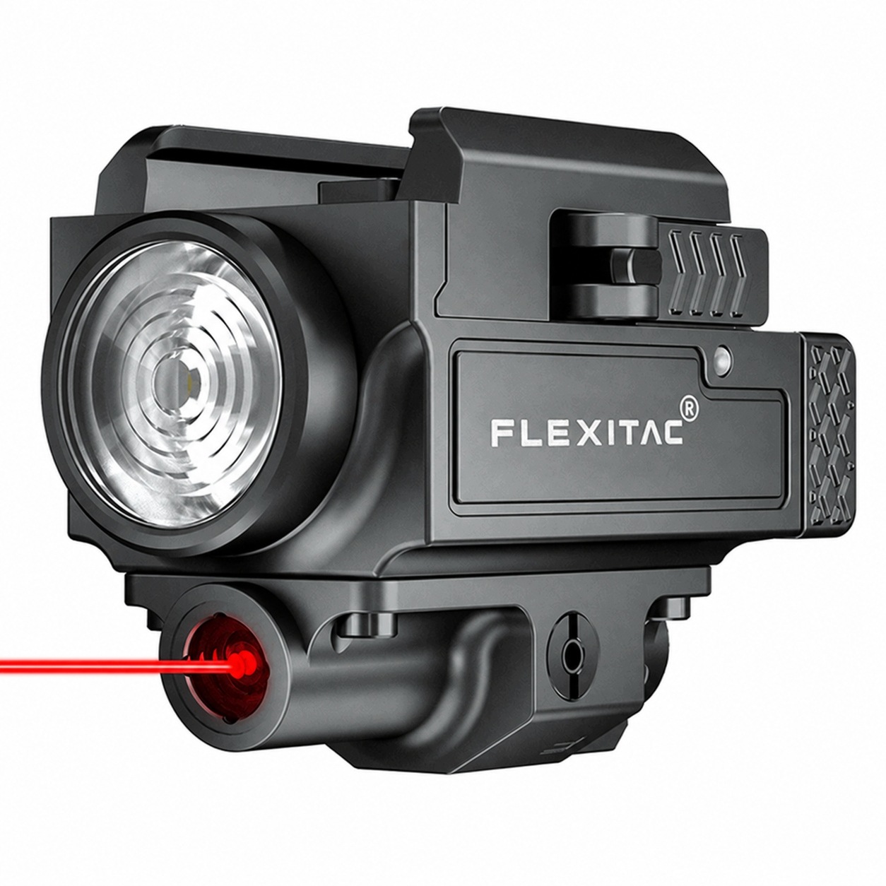 Flexitac Latarka Taktyczna 800lm Czerwony Laser IPX7 Quick Detach Szyna