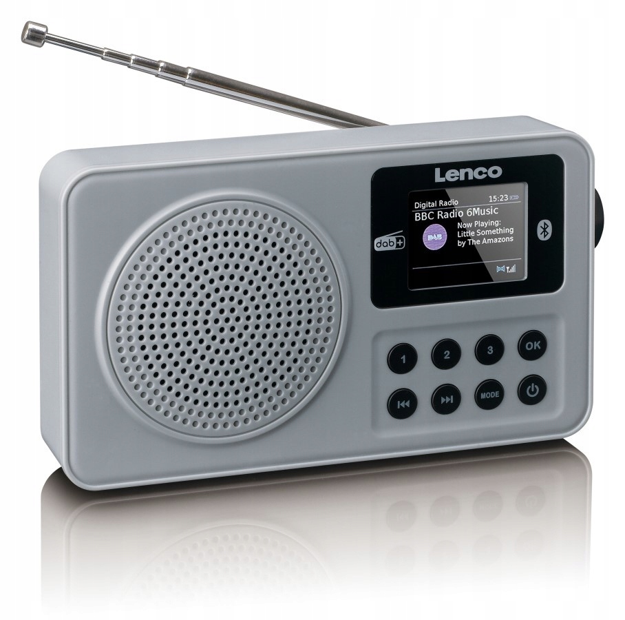 Přenosné digitální rádio Dab+ Fm Bluetooth v šedé barvě Lenco PDR-034GY