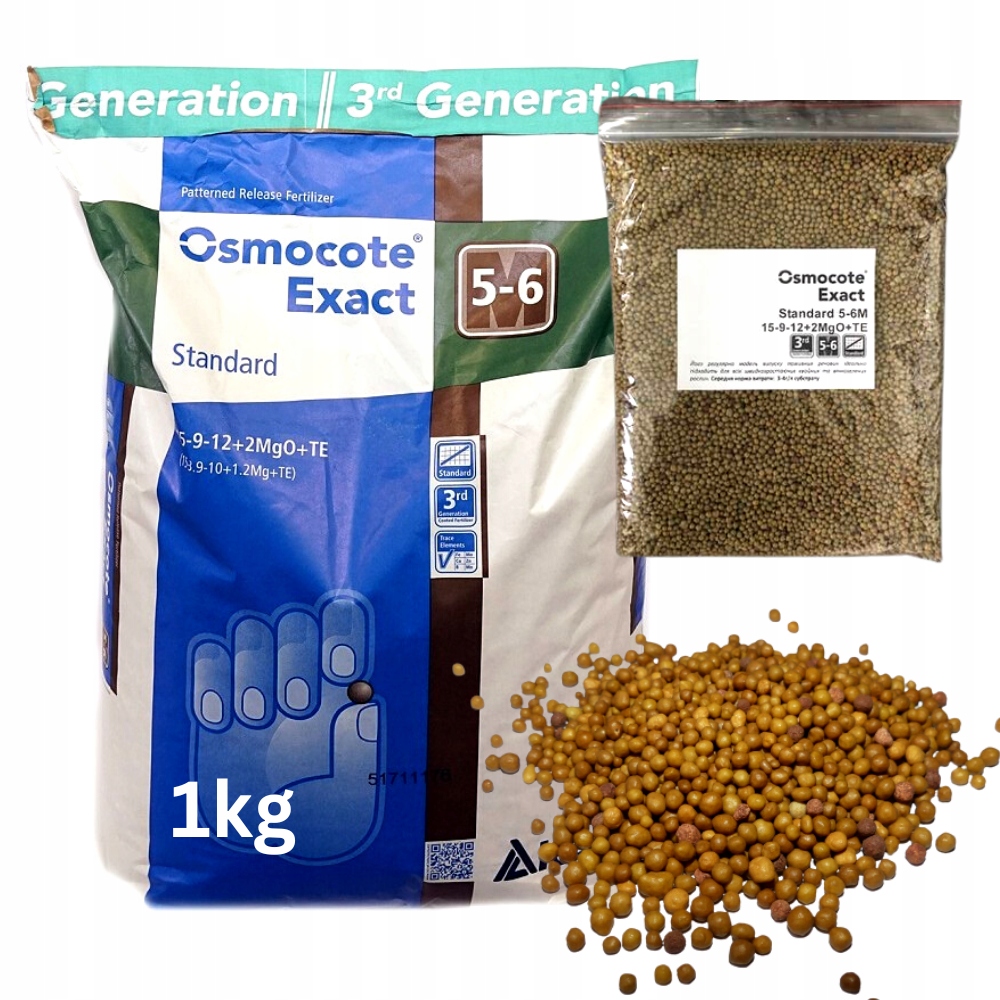 

Osmocote Exact 15-9-12 5-6M Próbka Nawóz Prof. 1KG