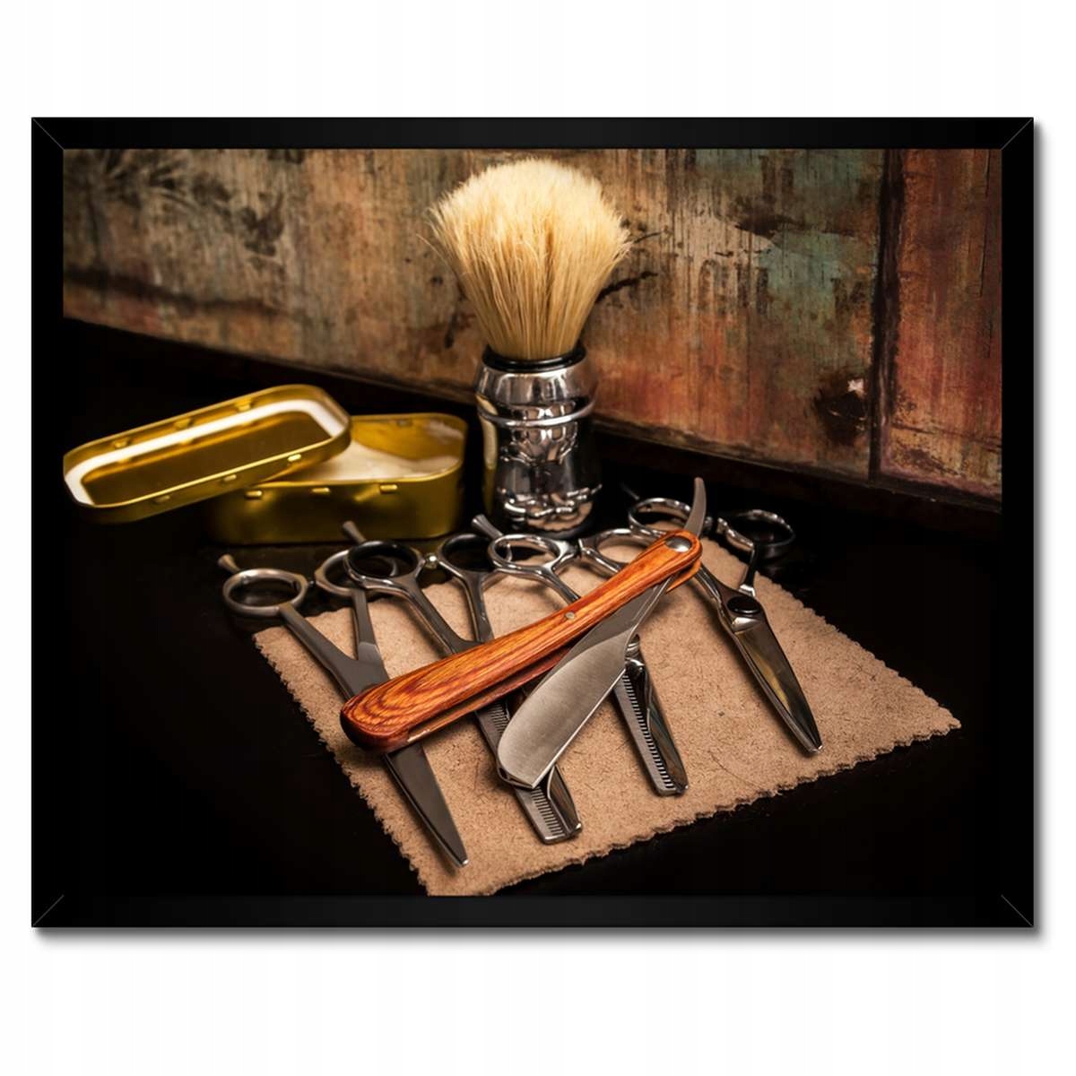 Plakáty v rámu 50x40 Břitva na vousy barber
