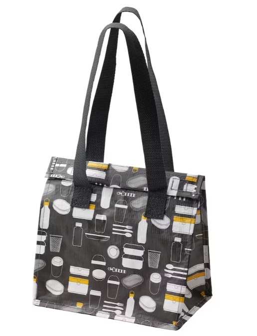 IKEA FLADDRIG - torba wzór szary 25x16x27 cm