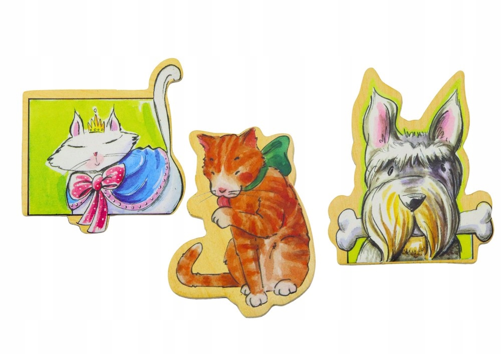 Zestaw Magnesy Drewniane Zwierzęta Kolorowe 20 Sztuk Marka LEANToys