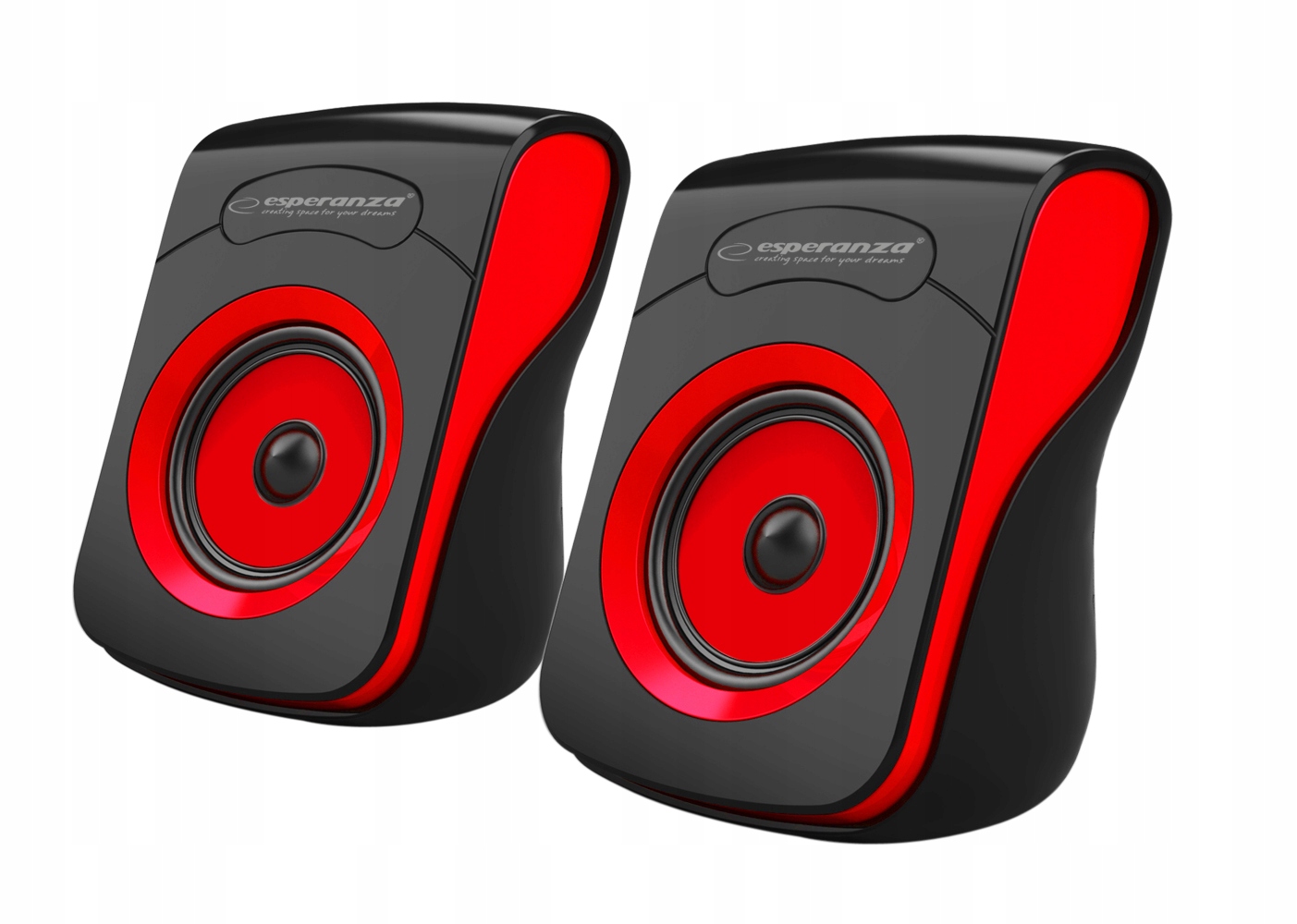 Esperanza Głośniki 2. 0 Usb Flamenco Czarno- Czerwone Esperanza