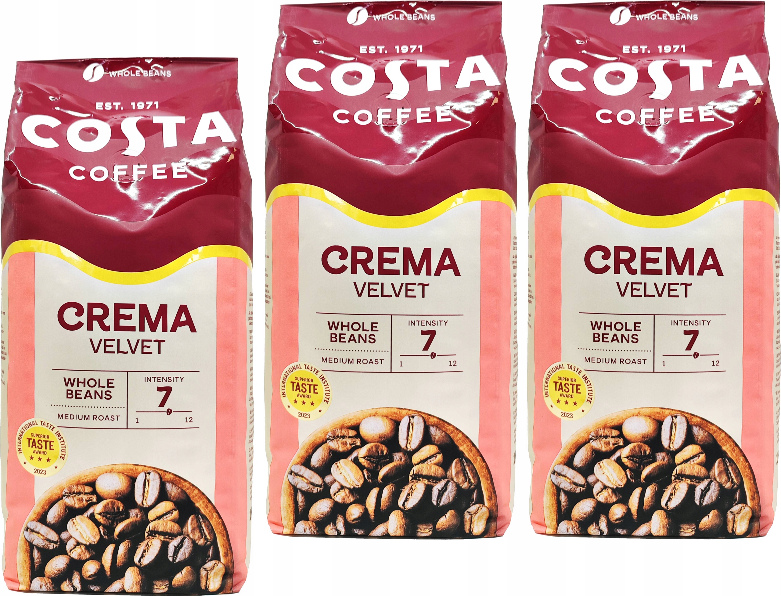 Kawa ziarnista Costa Coffee Caffe Crema Velvet 3 x 1kg