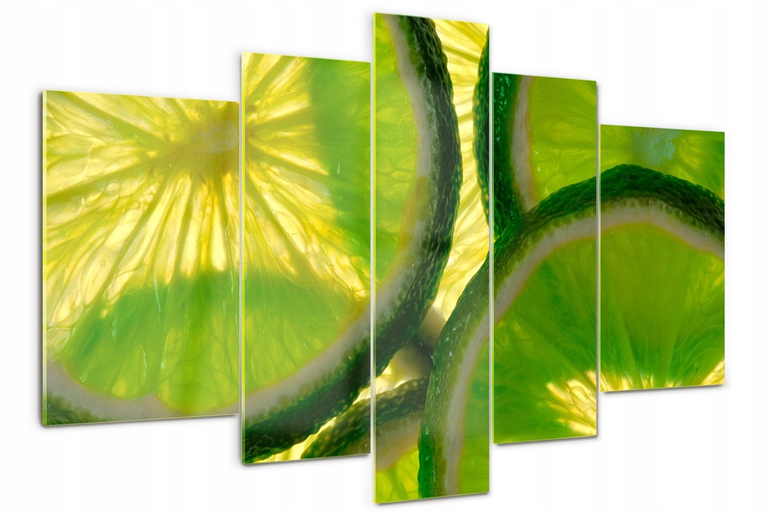 Skleněný obraz velký triptych na zeď Limetka