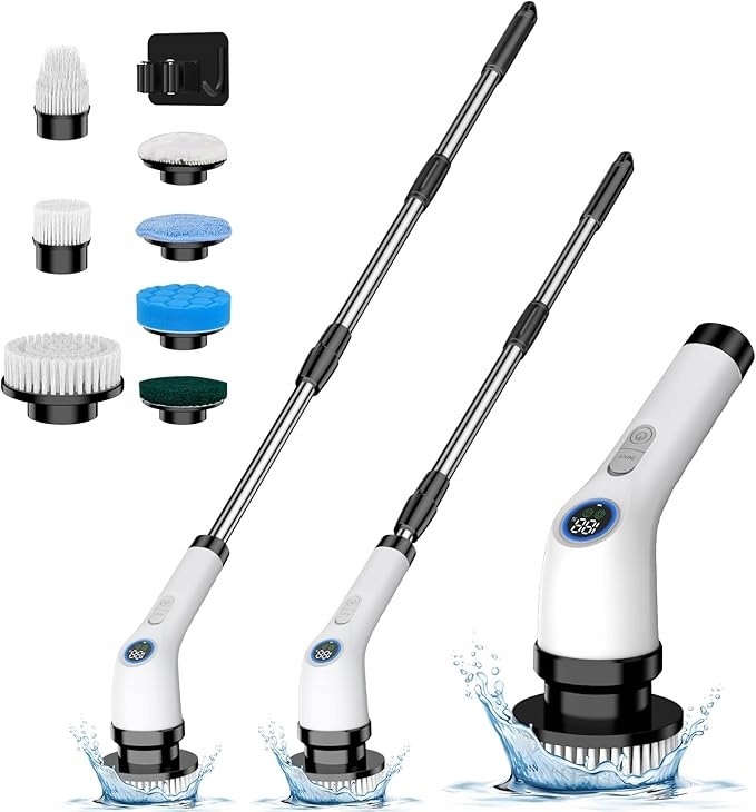 Levně Apkezel Elektrický Kartáč Na Čištění 7 Hlavic, Nastavitelný Držák