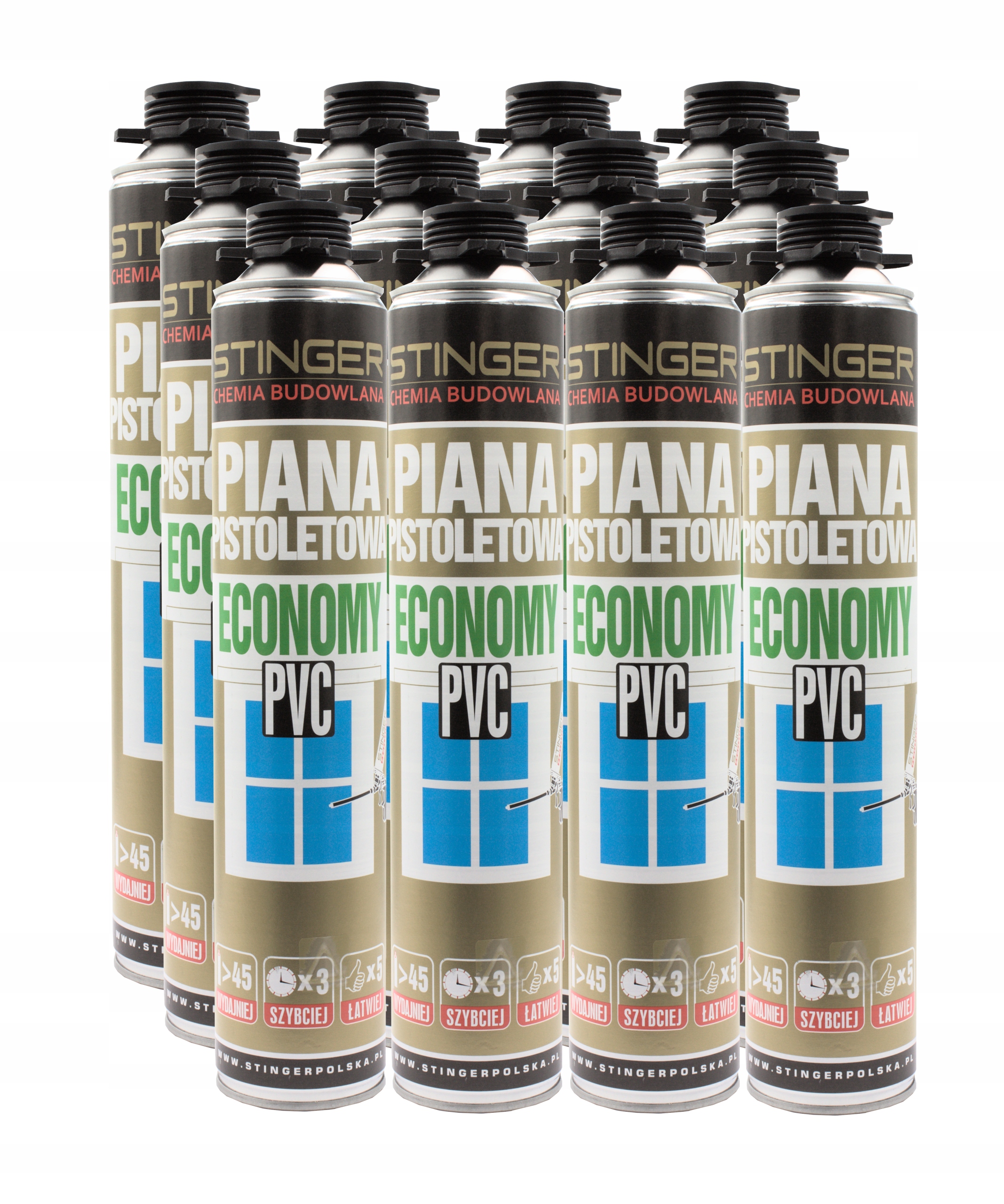 

Stinger Piana Montażowa Pistoletowa Economy 12szt.