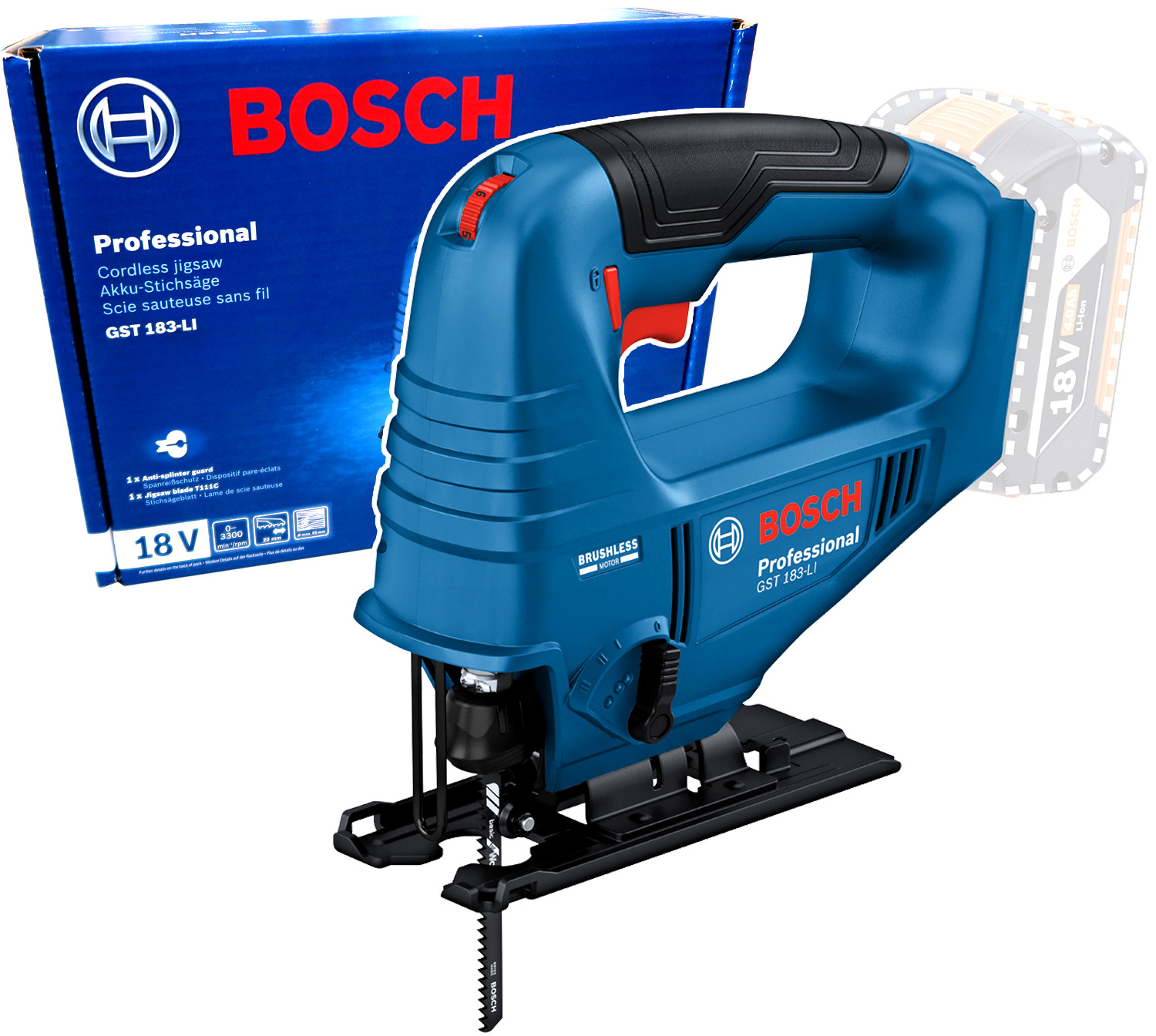 Wyrzynarka Akumulatorowa 18V Bosch Gst 183-LI 06015b7020 Body