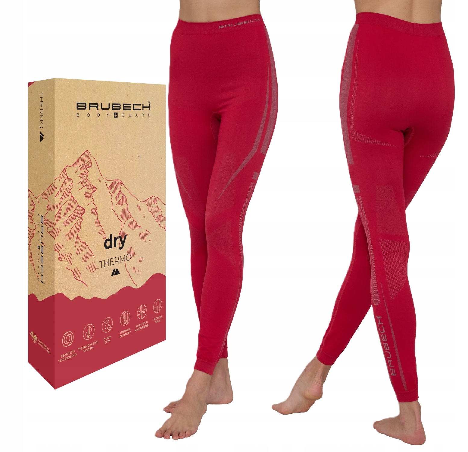 Damskie Getry Termoaktywne Sportowe Treningowe Turystyczne Brubeck Dry -s