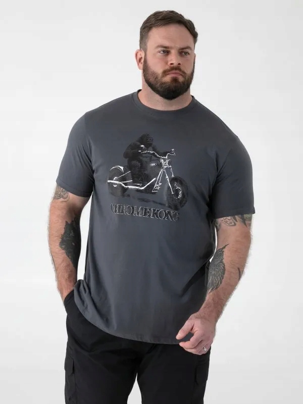 Pánské Tričko s gorilím Grafitové CRAIG-D555 Velké velikosti 9XL