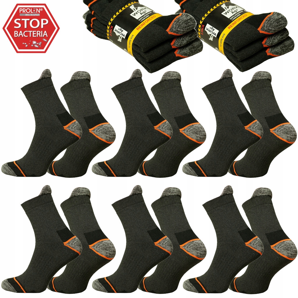 

6x Skarpety robocze frotte Antybakreryjne Work Ag+