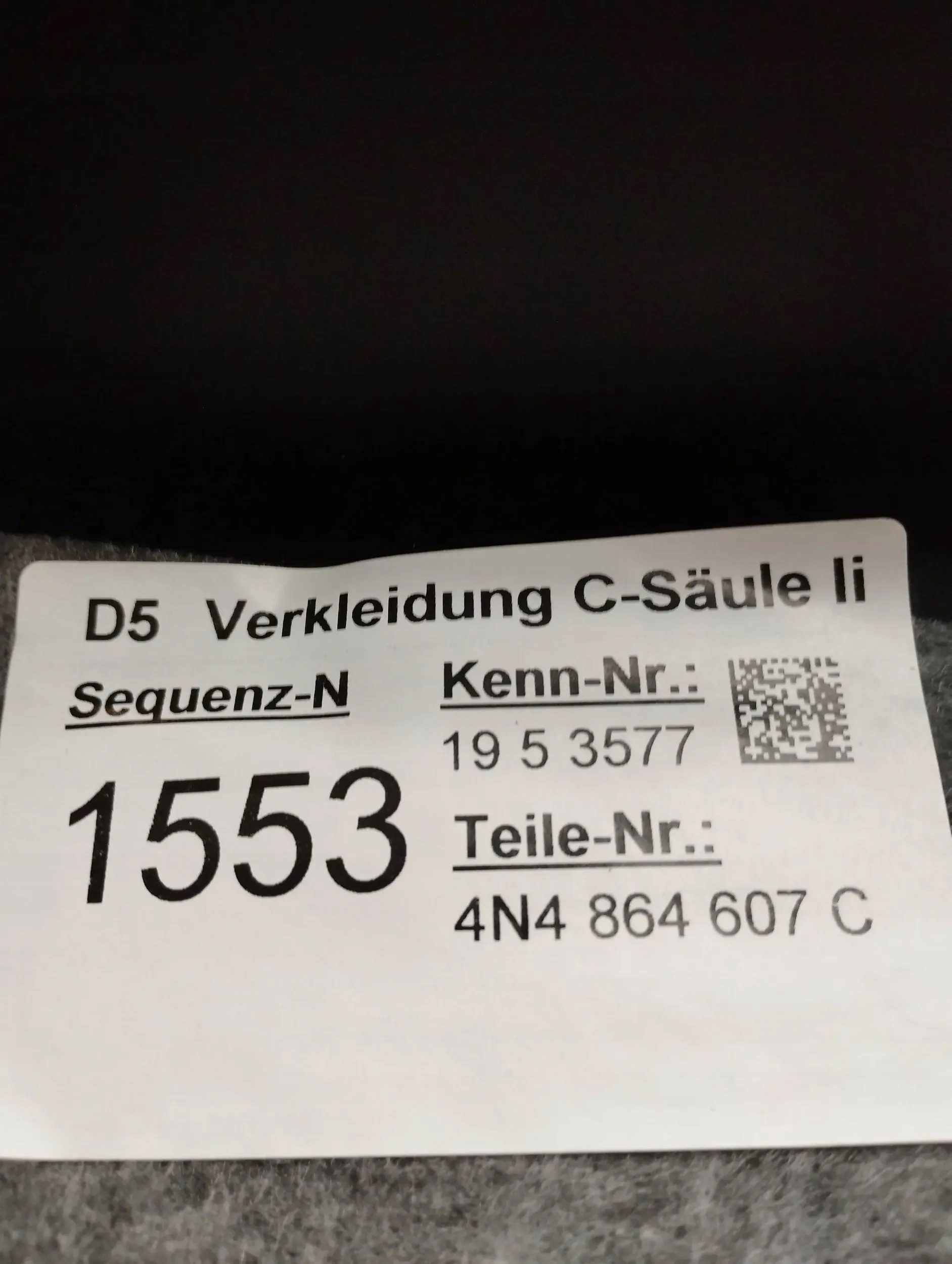 Audi A8 4N D5 LONG cover of the threshold left 4N4864607C