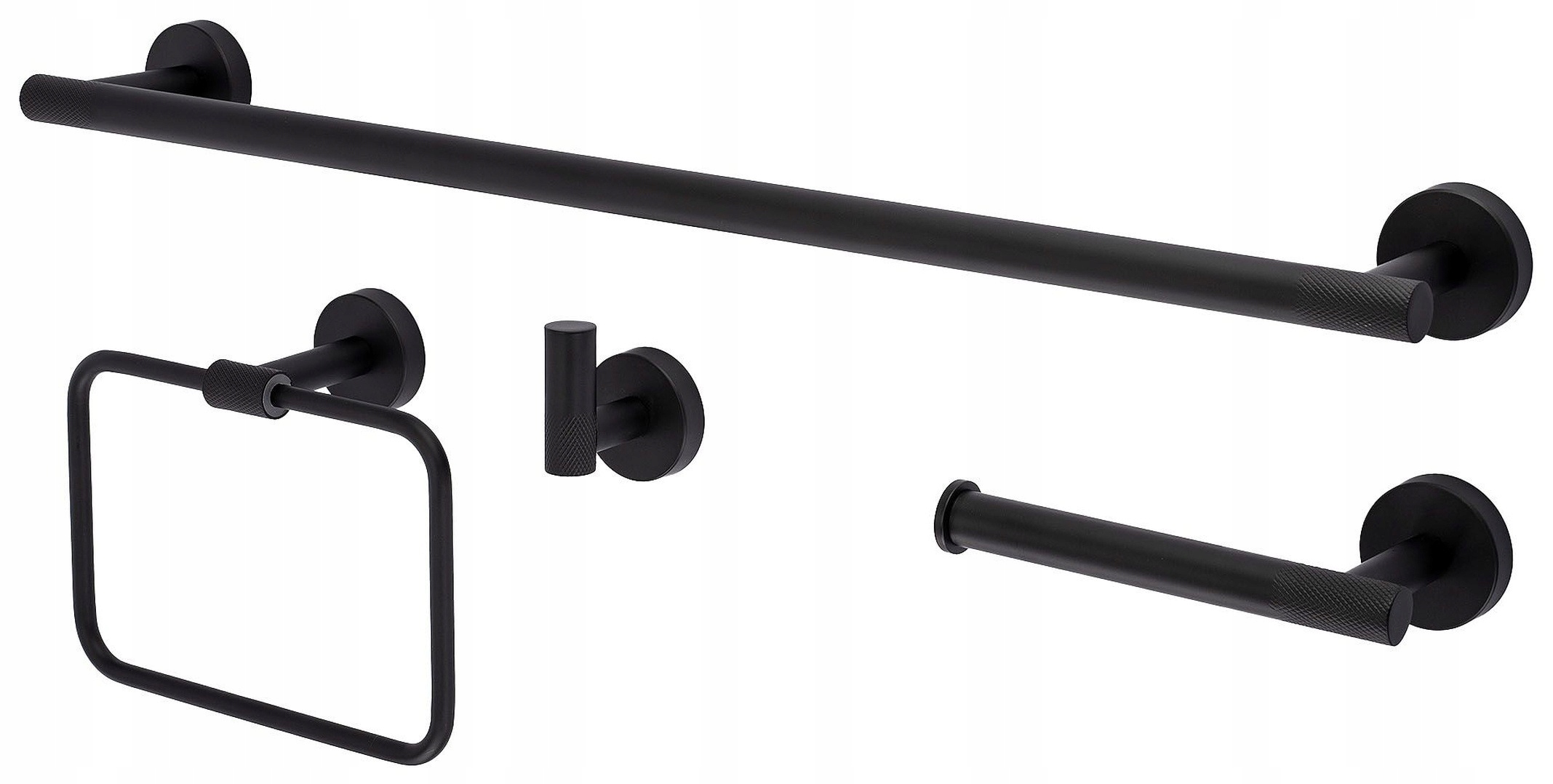 Sada kúpeľňových vešiakov typu Reling čierne Gird nástenné skrutkovacie