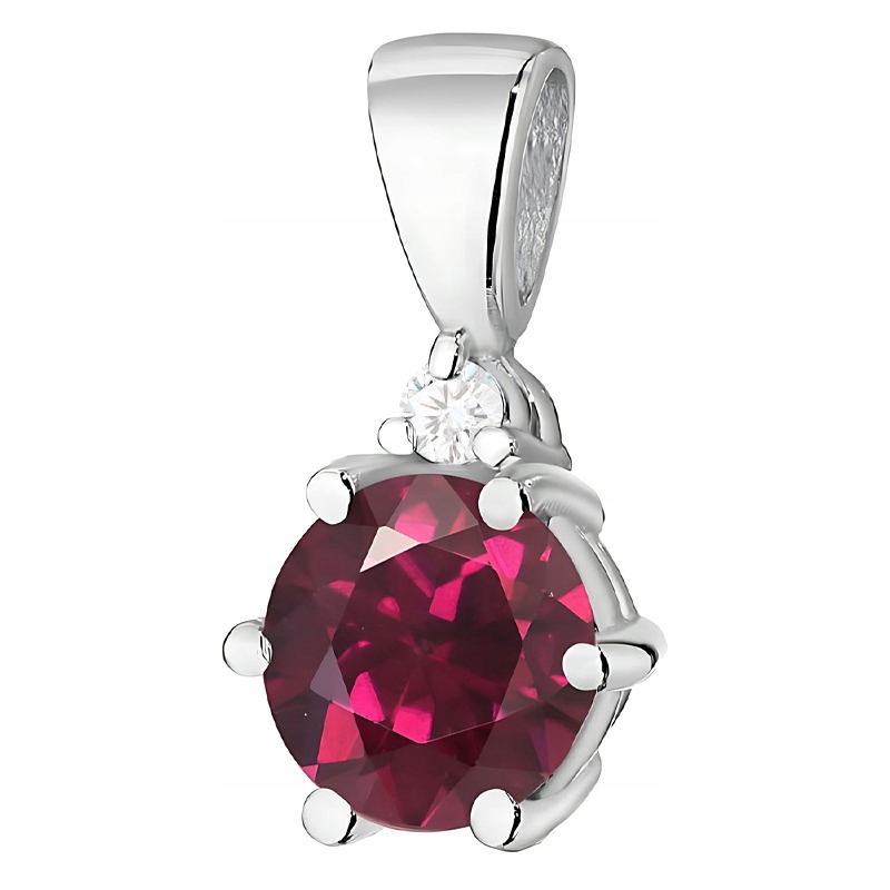 Zlatý Přívěsek Dámský pr. 585 14k Klasický Kulatý Rodolit 0,60ct