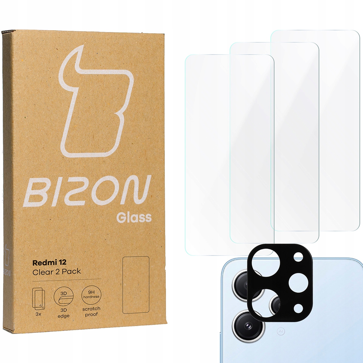 Zdjęcia - Szkło / folia ochronna Bizon 3x Szkło obiektyw  do Xiaomi Redmi 12 