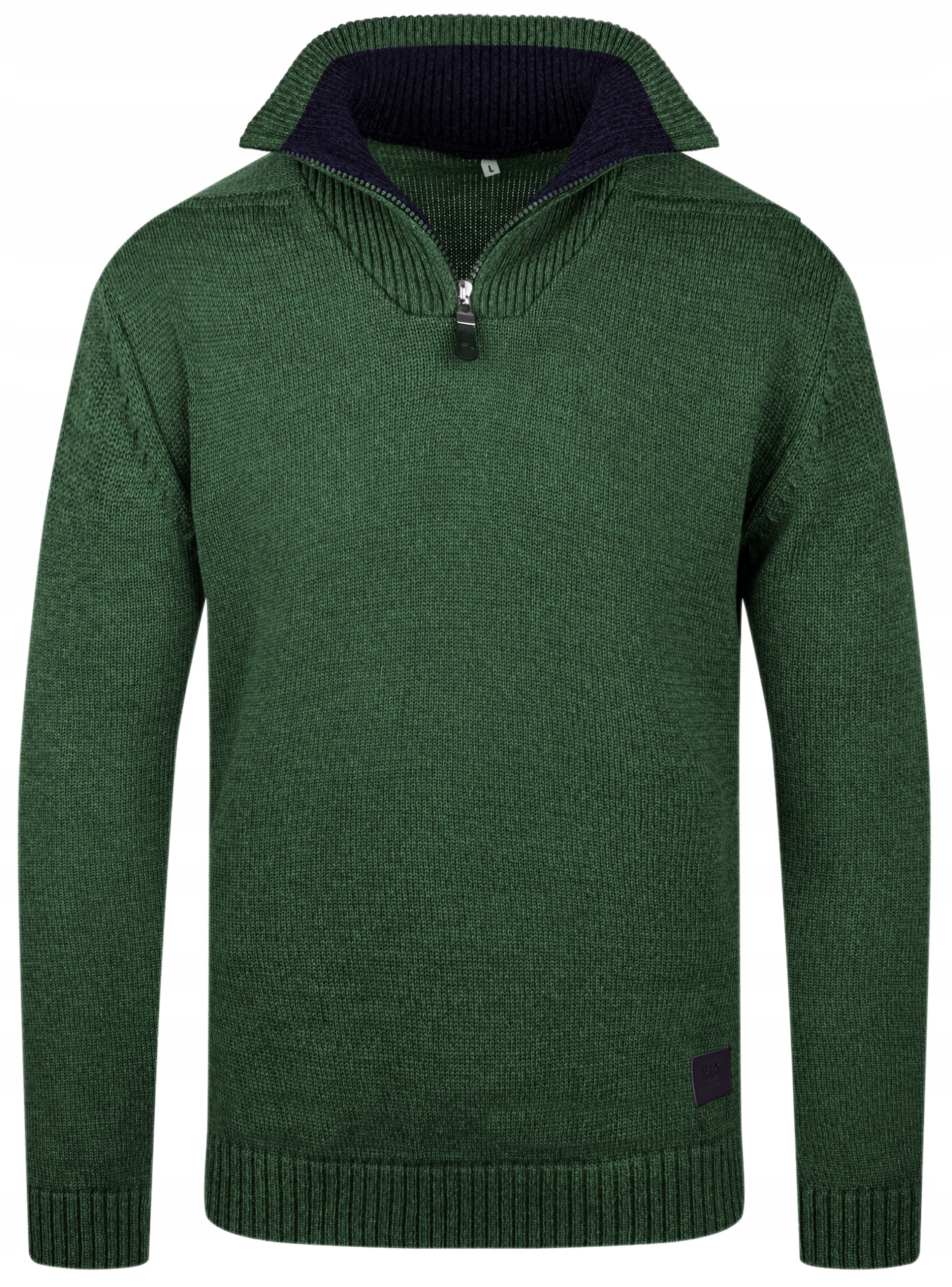 MODNY SWETER MĘSKI GOLF PÓŁZAMEK ZIELONY - XL