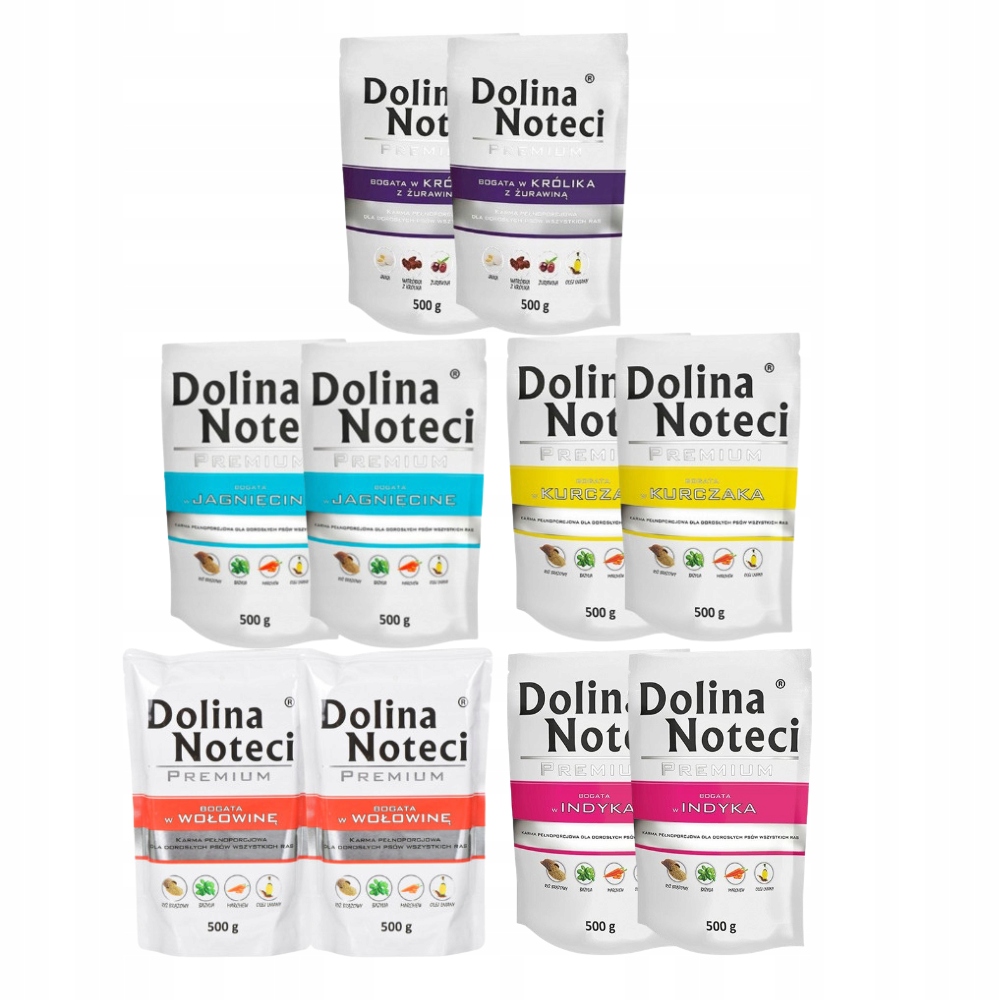 Dolina Noteci Premium MIX Smaków saszetka mokra karma dla psa 10x 500g