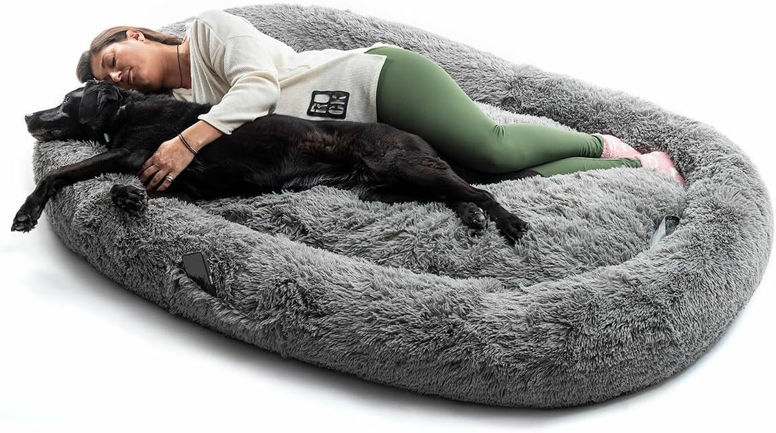 Legowisko Human Dog Bed XXL Szare 170x110 cm Antypoślizgowe Dla Psa I Ludzi