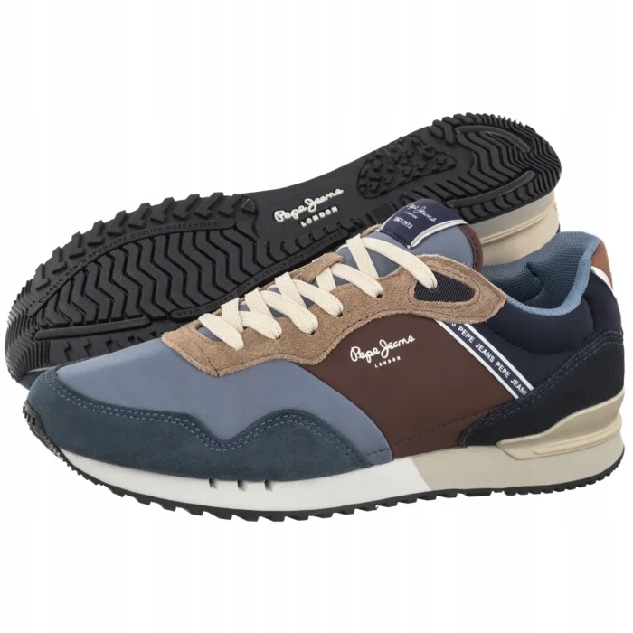 Pánské retro boty Pepe Jeans London Soft Blue PMS400030, modré