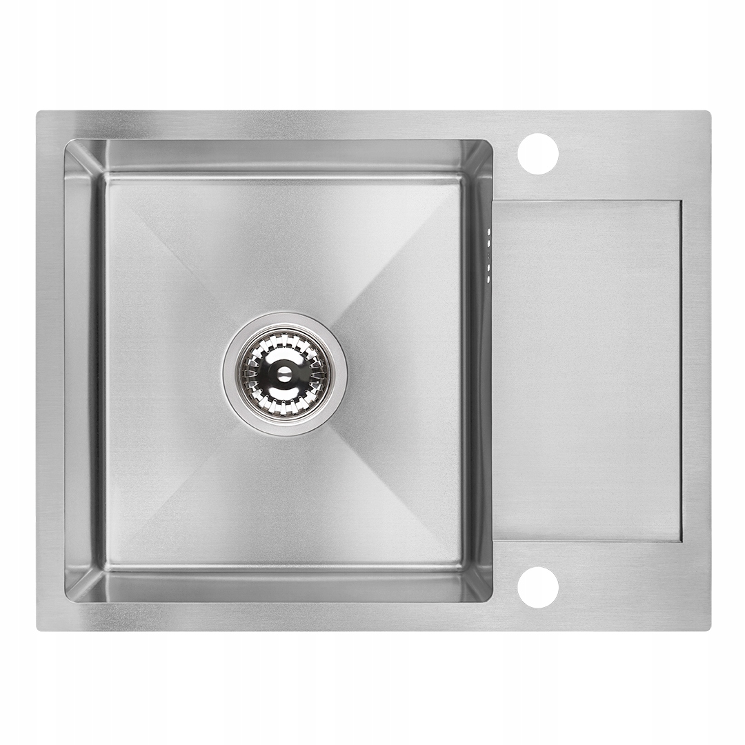 Oceľový Drez Inox 57x44 CM So Zapusteným Odkvapkávačom A Sifónom