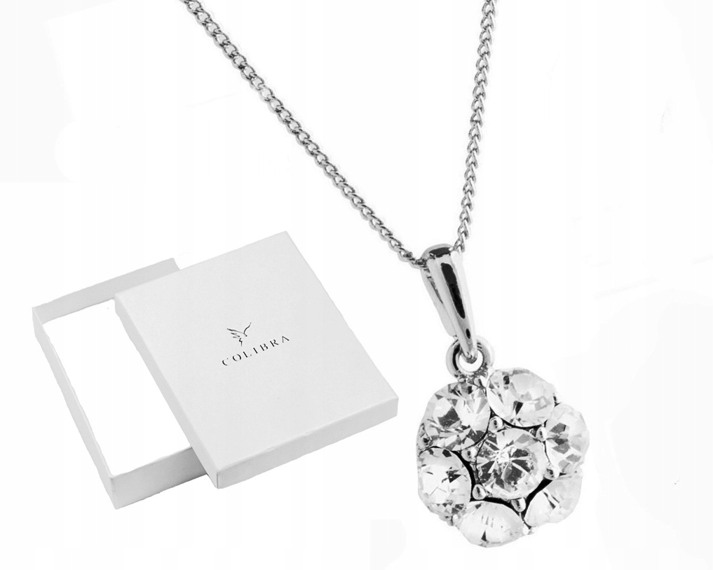 

Srebrny Naszyjnik Z Kryształkami Swarovski Colibra