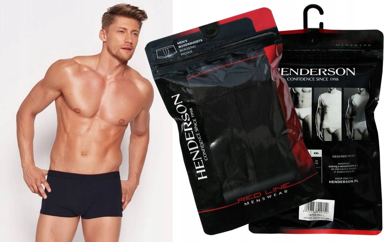 

Henderson Mens Bokserki Red Line 18724 Czarne L