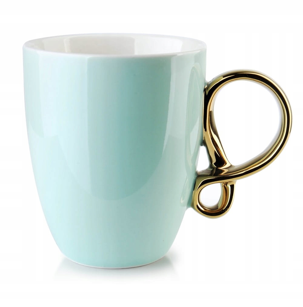 

Kubek porcelanowy Infinity Gold turkusowy miętowy