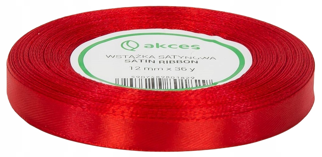 

Wstążka Tasiemka Satynowa Czerwona Święta 12MM 32M