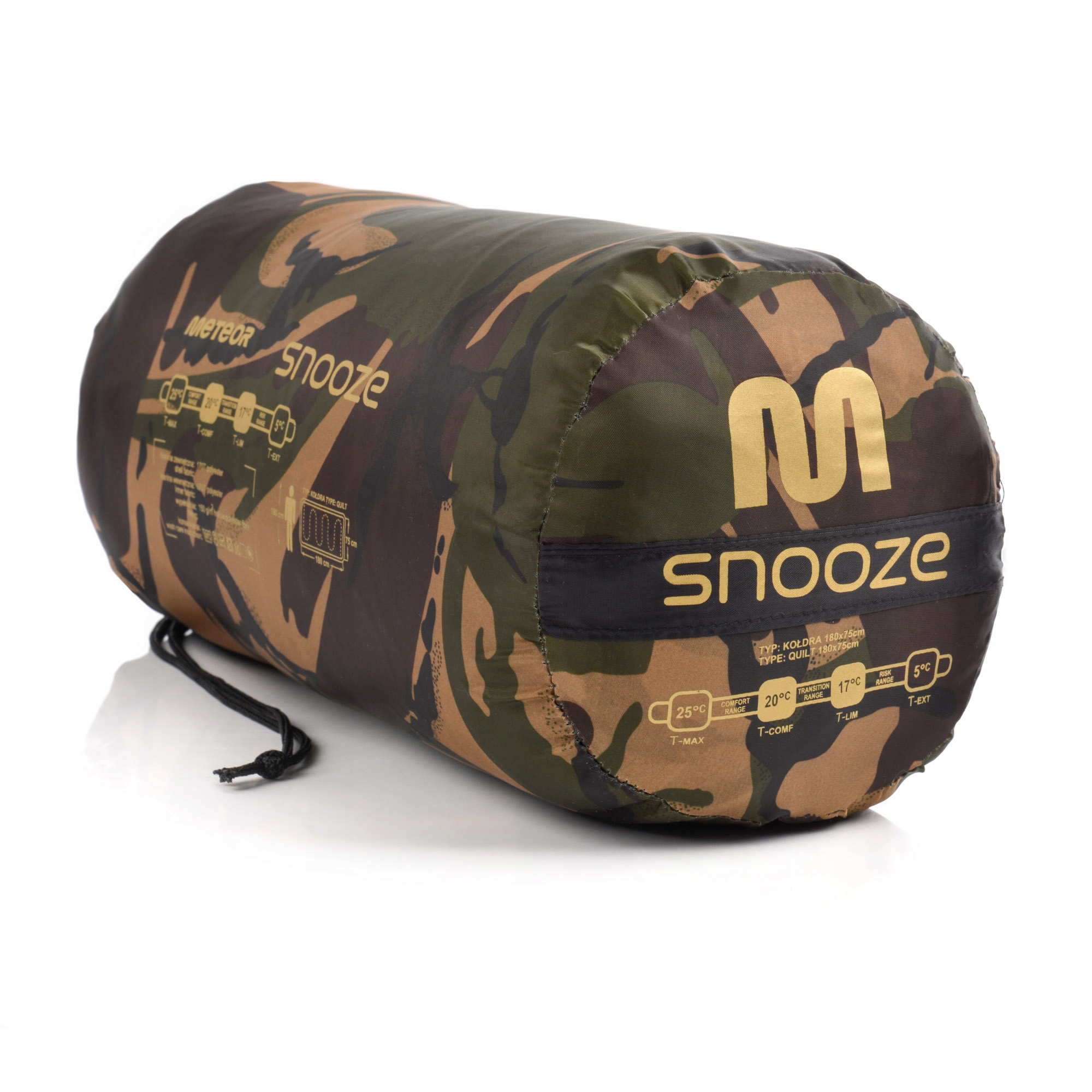 ŚPIWÓR METEOR SNOOZE 180x75 kołdra moro z pokrowcem Model Snooze