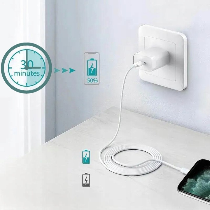 Szybka Ładowarka do iPhone - Apple Power Adapter + KABEL LIGHTING (ZESTAW) Marka Inna