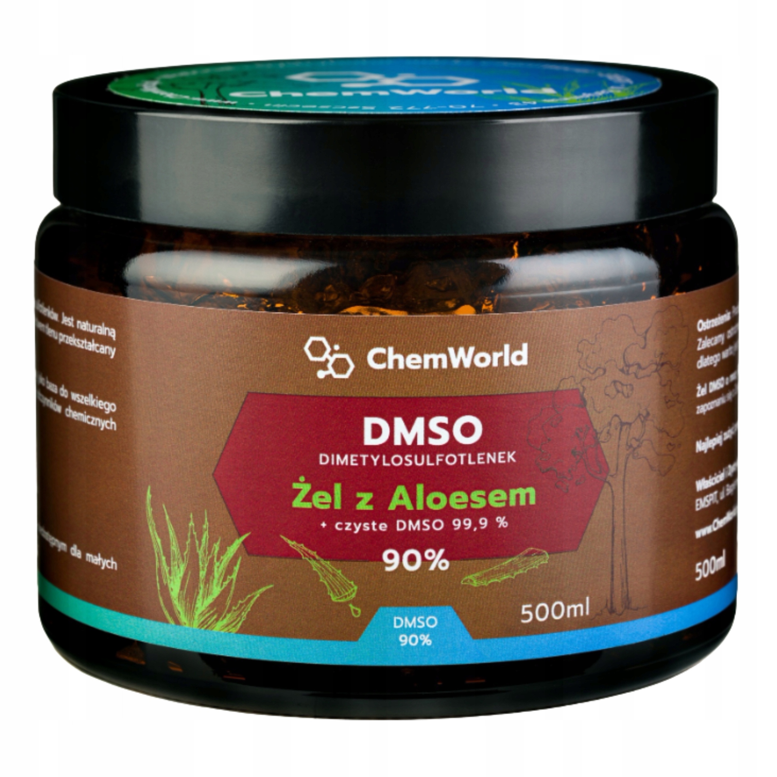 

Dmso 99,9% Żel Moc 90% z Aloesem 99% natura 500 ml
